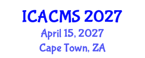 International Conference on Applied Chemistry and Materials Science (ICACMS) April 15, 2027 - Cape Town, South Africa International Conference on Applied Chemistry and Materials Science (ICACMS) April 15, 2027 - Cape Town, South Africa