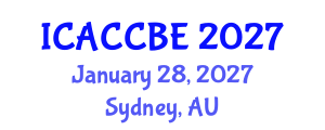 International Conference on Applied Chemistry, Chemical and Biomolecular Engineering (ICACCBE) January 28, 2027 - Sydney, Australia International Conference on Applied Chemistry, Chemical and Biomolecular Engineering (ICACCBE) January 28, 2027 - Sydney, Australia
