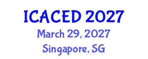 International Conference on Applied Civil Engineering Design (ICACED) March 29, 2027 - Singapore, Singapore International Conference on Applied Civil Engineering Design (ICACED) March 29, 2027 - Singapore, Singapore