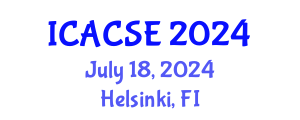 International Conference on Applied Computer Science and Engineering (ICACSE) July 18, 2024 - Helsinki, Finland