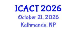 International Conference on Applied Computer Technologies (ICACT) October 21, 2026 - Kathmandu, Nepal International Conference on Applied Computer Technologies (ICACT) October 21, 2026 - Kathmandu, Nepal