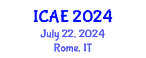 International Conference on Applied Econometrics (ICAE) July 22, 2024 - Rome, Italy