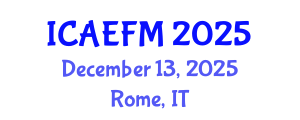 International Conference on Applied Economics and Financial Management (ICAEFM) December 13, 2025 - Rome, Italy
