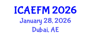 International Conference on Applied Economics and Financial Management (ICAEFM) January 28, 2026 - Dubai, United Arab Emirates