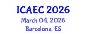 International Conference on Applied Electromagnetics and Communications (ICAEC) March 04, 2026 - Barcelona, Spain