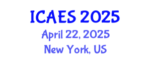 International Conference on Applied Energy Systems (ICAES) April 22, 2025 - New York, United States