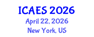 International Conference on Applied Energy Systems (ICAES) April 22, 2026 - New York, United States