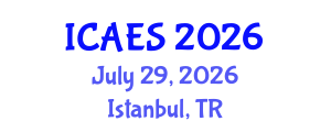 International Conference on Applied Energy Systems (ICAES) July 29, 2026 - Istanbul, Turkey