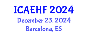 International Conference on Applied Ergonomics and Human Factors (ICAEHF) December 23, 2024 - Barcelona, Spain