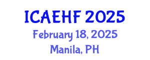 International Conference on Applied Ergonomics and Human Factors (ICAEHF) February 18, 2025 - Manila, Philippines
