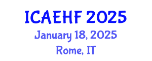 International Conference on Applied Ergonomics and Human Factors (ICAEHF) January 18, 2025 - Rome, Italy