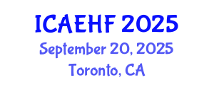 International Conference on Applied Ergonomics and Human Factors (ICAEHF) September 20, 2025 - Toronto, Canada