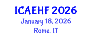International Conference on Applied Ergonomics and Human Factors (ICAEHF) January 18, 2026 - Rome, Italy
