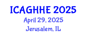 International Conference on Applied Geotechnics, Hydrology and Hydraulic Engineering (ICAGHHE) April 29, 2025 - Jerusalem, Israel