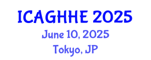International Conference on Applied Geotechnics, Hydrology and Hydraulic Engineering (ICAGHHE) June 10, 2025 - Tokyo, Japan