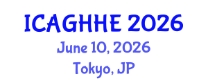 International Conference on Applied Geotechnics, Hydrology and Hydraulic Engineering (ICAGHHE) June 10, 2026 - Tokyo, Japan