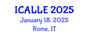 International Conference on Applied Linguistics and Language Education (ICALLE) January 18, 2025 - Rome, Italy