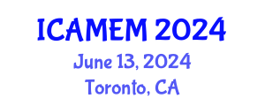 International Conference on Applied Mathematics and Engineering Mathematics (ICAMEM) June 13, 2024 - Toronto, Canada