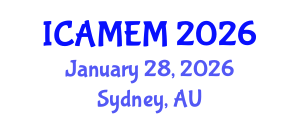 International Conference on Applied Mathematics and Engineering Mathematics (ICAMEM) January 28, 2026 - Sydney, Australia