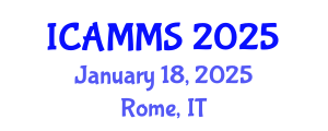International Conference on Applied Mathematics, Modelling and Simulation (ICAMMS) January 18, 2025 - Rome, Italy