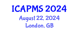International Conference on Applied Physics and Materials Science (ICAPMS) August 22, 2024 - London, United Kingdom