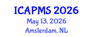 International Conference on Applied Physics and Materials Science (ICAPMS) May 13, 2026 - Amsterdam, Netherlands