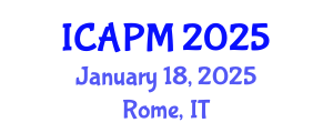 International Conference on Applied Physics and Mathematics (ICAPM) January 18, 2025 - Rome, Italy