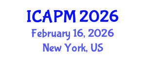 International Conference on Applied Physics and Mathematics (ICAPM) February 16, 2026 - New York, United States International Conference on Applied Physics and Mathematics (ICAPM) February 16, 2026 - New York, United States