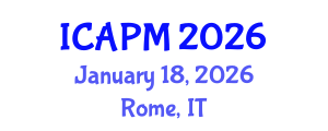 International Conference on Applied Physics and Mathematics (ICAPM) January 18, 2026 - Rome, Italy