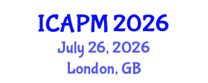 International Conference on Applied Physics and Mathematics (ICAPM) July 26, 2026 - London, United Kingdom