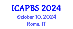 International Conference on Applied Psychology and Behavioral Sciences (ICAPBS) October 10, 2024 - Rome, Italy