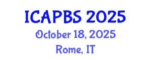 International Conference on Applied Psychology and Behavioral Sciences (ICAPBS) October 18, 2025 - Rome, Italy