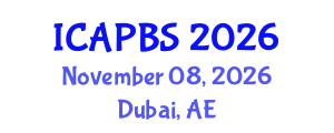 International Conference on Applied Psychology and Behavioral Sciences (ICAPBS) November 08, 2026 - Dubai, United Arab Emirates