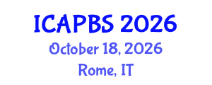 International Conference on Applied Psychology and Behavioral Sciences (ICAPBS) October 18, 2026 - Rome, Italy