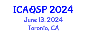 International Conference on Applied Quantum and Statistical Physics (ICAQSP) June 13, 2024 - Toronto, Canada