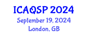 International Conference on Applied Quantum and Statistical Physics (ICAQSP) September 19, 2024 - London, United Kingdom