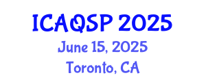 International Conference on Applied Quantum and Statistical Physics (ICAQSP) June 15, 2025 - Toronto, Canada