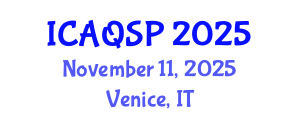 International Conference on Applied Quantum and Statistical Physics (ICAQSP) November 11, 2025 - Venice, Italy
