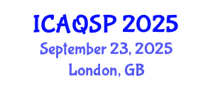 International Conference on Applied Quantum and Statistical Physics (ICAQSP) September 23, 2025 - London, United Kingdom