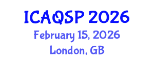 International Conference on Applied Quantum and Statistical Physics (ICAQSP) February 15, 2026 - London, United Kingdom