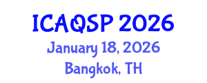International Conference on Applied Quantum and Statistical Physics (ICAQSP) January 18, 2026 - Bangkok, Thailand