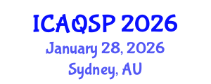 International Conference on Applied Quantum and Statistical Physics (ICAQSP) January 28, 2026 - Sydney, Australia
