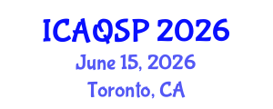 International Conference on Applied Quantum and Statistical Physics (ICAQSP) June 15, 2026 - Toronto, Canada