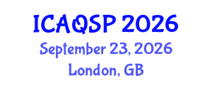 International Conference on Applied Quantum and Statistical Physics (ICAQSP) September 23, 2026 - London, United Kingdom