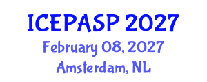 International Conference on Applied Social and Educational Psychology (ICEPASP) February 08, 2027 - Amsterdam, Netherlands International Conference on Applied Social and Educational Psychology (ICEPASP) February 08, 2027 - Amsterdam, Netherlands
