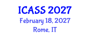International Conference on Applied Social Science (ICASS) February 18, 2027 - Rome, Italy International Conference on Applied Social Science (ICASS) February 18, 2027 - Rome, Italy