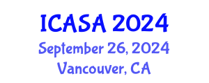International Conference on Applied Statistics and Analysis (ICASA) September 26, 2024 - Vancouver, Canada