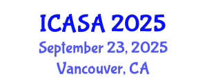International Conference on Applied Statistics and Analysis (ICASA) September 23, 2025 - Vancouver, Canada
