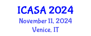 International Conference on Applied Statistics and Analytics (ICASA) November 11, 2024 - Venice, Italy