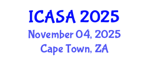 International Conference on Applied Statistics and Analytics (ICASA) November 04, 2025 - Cape Town, South Africa